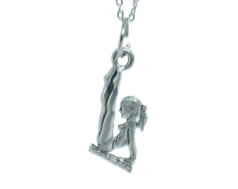 Gymnast Charm Necklace: Stainless Steel Gymnastics Pendant