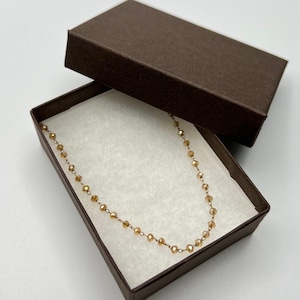 Dainty Crystal chain choker Necklace - Dainty Champagne Crystal Choker Necklace - Trendy Crystal Choker Necklace - Minimal Crystal Necklace