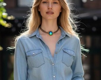 Gargantilla estilo boho con cuentas que cambian de color / Joyería que cambia de color