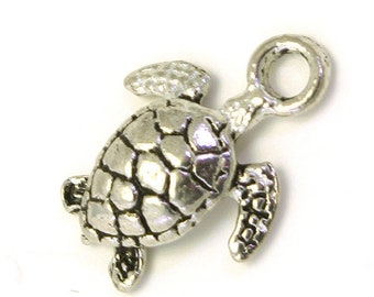 Sea Turtle Pewter Charm