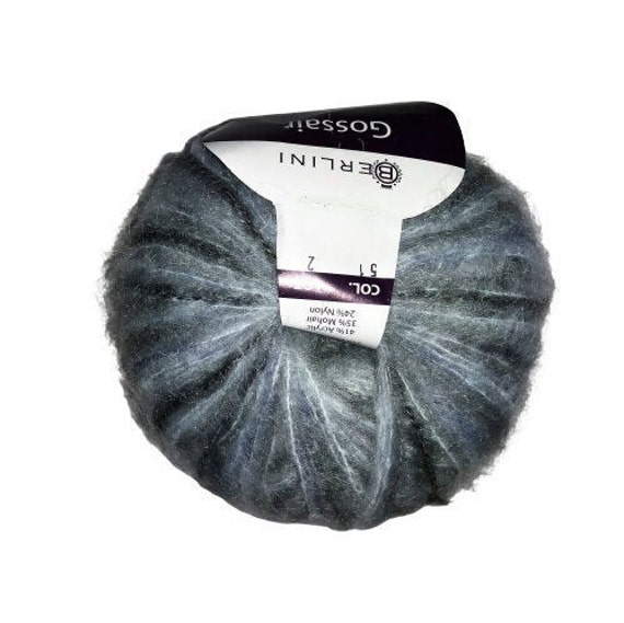Mohair Yarn Blue Gray Yarn Mohair Knitting Yarn Mohair Etsy