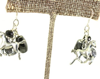 Horse Earrings - Horse Charm Earrings -  Charm Earrings - Horse Lover Jewelry - Equestrian Earrings - Horse Gift For Women - Cowgirl Gift