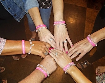 Rose Quartz Breast Cancer Awareness Bracelet: Survivor Gift