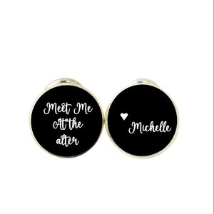 Personalized Wedding Cufflinks - Stainless Steel with Brides Name