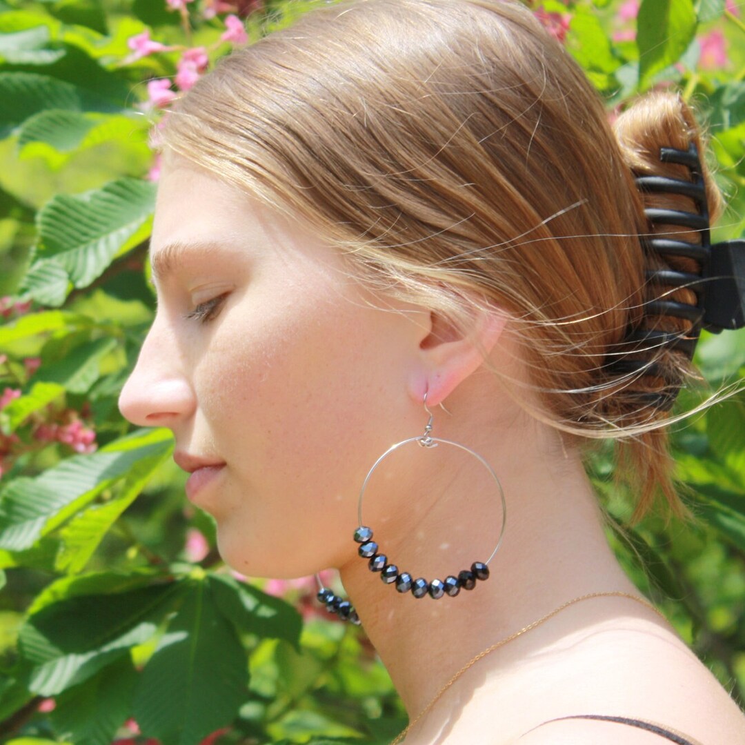 ピアス Crystalline Hoop Earrings - Large Amazon.com: Large Crystal Iridescent Rhinestone Hoop