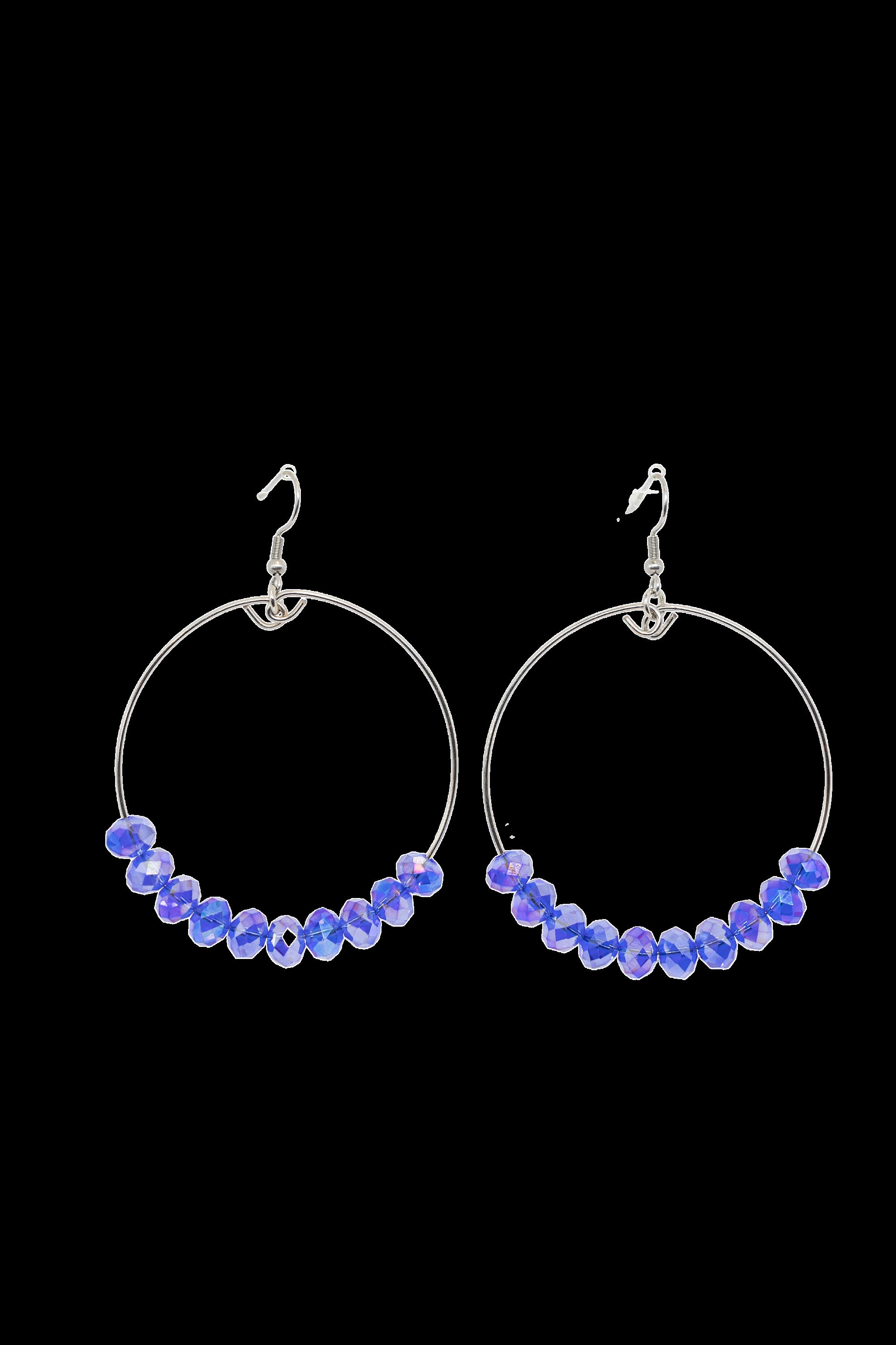 Large Crystal Hoop Earrings - Large Wire Hoop Earrings