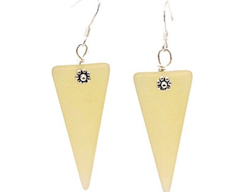 Modern Geometric Yellow Triangle  Earrings - Triangle Earrings - Spike Earrings - Yellow Earrings