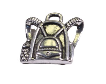 Backpack Charm - Pewter Charm - Pack charm - Travel Charm - Back to School Charm - Camping Backpack - Travel pack charm
