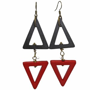 Boucles D'oreilles Grimpeuses Géométriques Pyramide - Argent Sterling Plaqué Or, Design Boho Moderne Pour Femmes