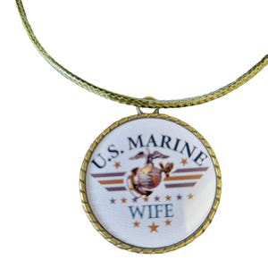 Marine Corp Proud Wife Pendant Necklace