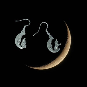 Cow Jumping Over Moon Earrings - Cow Moon Earrings - Animal Lover Earrings - Gifts for Her - Moon Earrings- Birthday Gift - Friend Gift