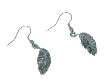 Stylish Silver Feather Earrings