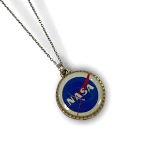 Silver NASA Logo Pendant Necklace