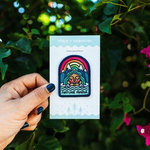 Nature Mama Iron-on Patch for your favorite camping and hiking gear, backpack or jacket image 2