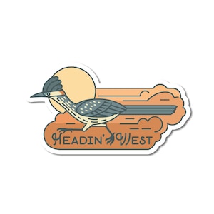 Heading West Road Runner Sticker