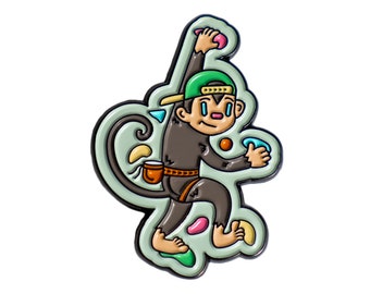 Climbing Monkey Enamel Pin | Collectible Pin, Gift for Climbers