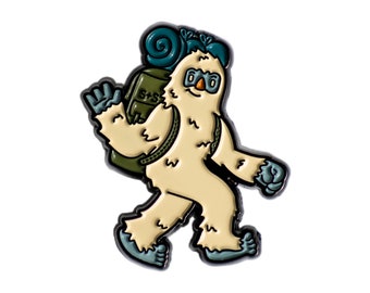 Backpacking Yeti Enamel Pin | Collectible Pin, Gift for Outdoorsy People