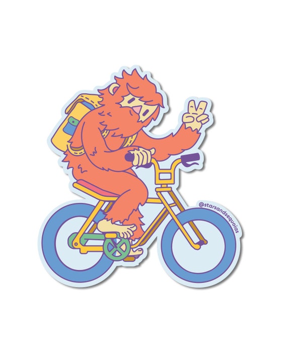 Mountain Biking Bigfoot Sticker