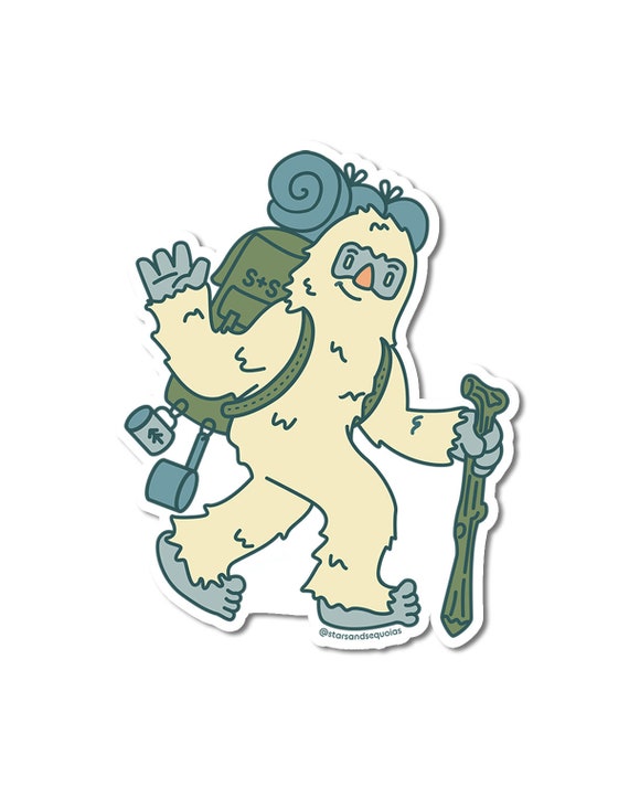 Backpacking Yeti & Bigfoot Sticker Small