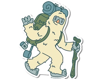 Backpacking Yeti Sticker Large