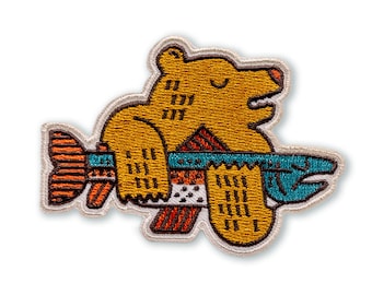 The Bear and The Fish Iron-On Patch