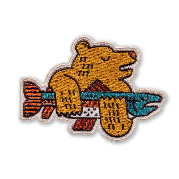 The Bear and The Fish Iron-On Patch