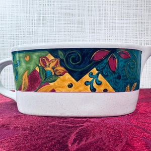 Vintage Studio Nova Jamaica Gravy Boat Dish Floral & Geometric Design