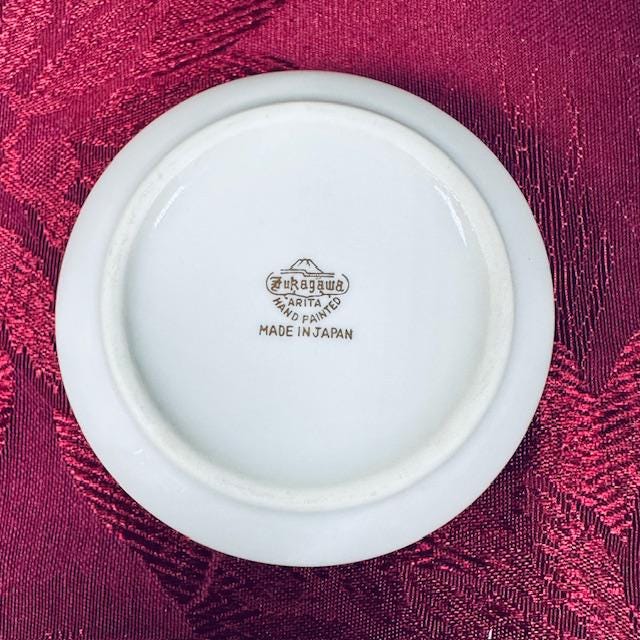Vintage Fukagawa Arita Chopstick Holder/ashtray: Hand-painted