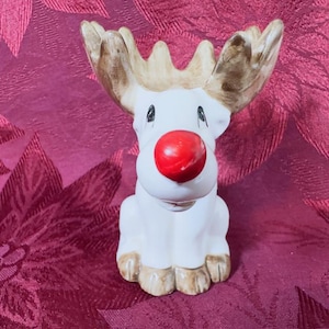 フィッツ＆フロイドのクリスマストナカイキャンドルホルダー：手描きの陶器