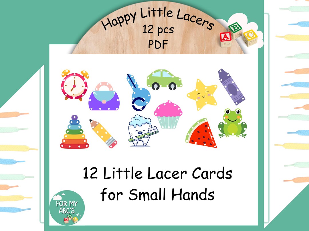Image showcasing Printable Lacing Cards | Digital Download Toddler Activity | Preschool ...