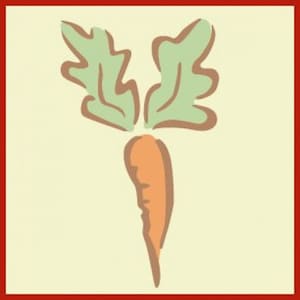 Carrot Stencil - 2.3&quot; x 3.9&quot; - Children Kids Drawing Chalk Washable Fun Art DIY Laser Cut Peter Rabbit Collection - The Artful Stencil