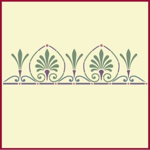 Art Nouveau Border 10 Stencil -- 21.5" x 6" -- The Artful Stencil -- 10 mil mylar craft stencil, wall stencil