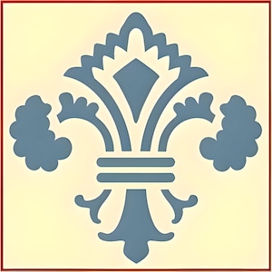 Fleur de Lis 2 Stencil - 4 in. by 4 in., French France Country 10 mil Mylar, walls, pillows and sign painting - The Artful Stencil