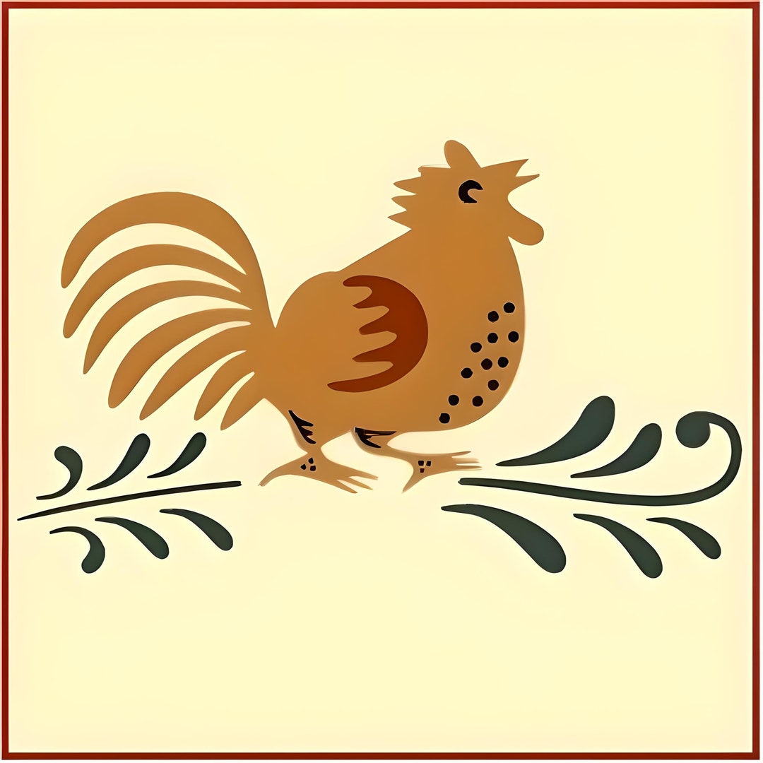 Country Chicken Stencil -- 5