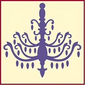 Chandelier 2 Stencil - French France Country Stencils Art Painting Craft Wall Stencil Home Decor Reusable Mylar - The Artful Stencil