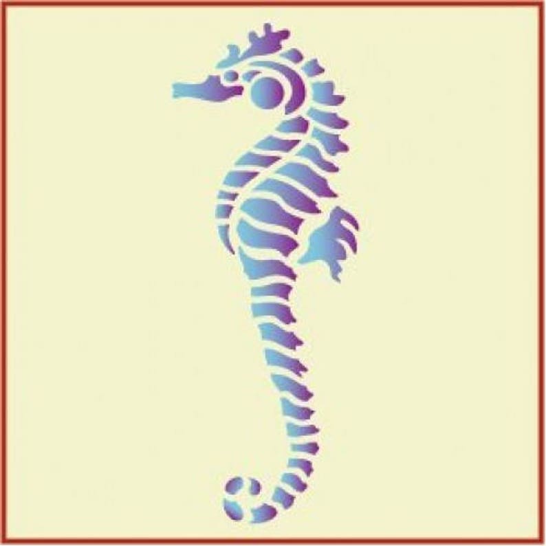 The Artful Stencil Seahorse Stencil 3.3 In. by 7 In. 10 Mil Etsy