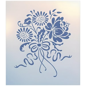 French Bouquet 1 Stencil - French France Victorian Baroque Victorian Deco Vintage DIY Art & Craft  Wall Floor Stencil - The Artful Stencil