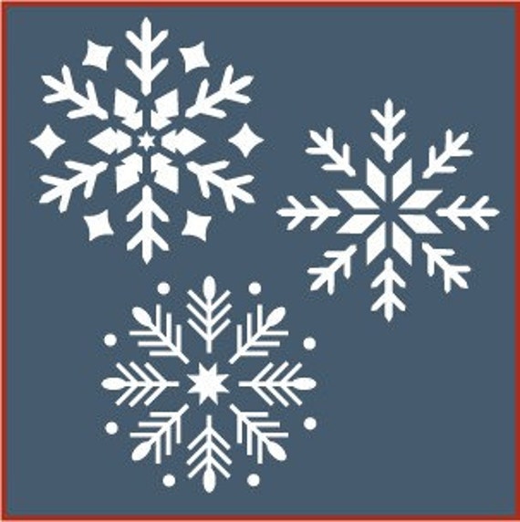 Snowflake 1, 2 and 3 Stencil Sets 10 Snowflake Stencils the Artful Stencil  