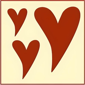 Folk Art Heart Set 1 Stencil Set- Colonial Folk Art DIY for Painting Early American Primitive Country Farm Folk Artists - The Artful Stencil