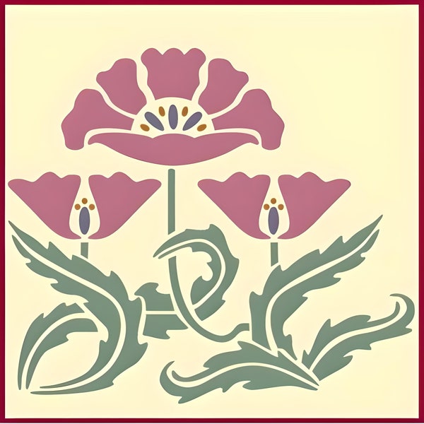 Art Nouveau Stencils Etsy