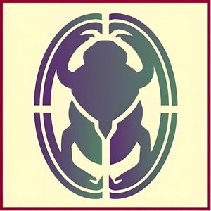 Egyptian Scarab Stencil - Hieroglyphics Classic Egyptian Symbol Egyptian Gods DIY Art & Craft Painting Craft - The Artful Stencil