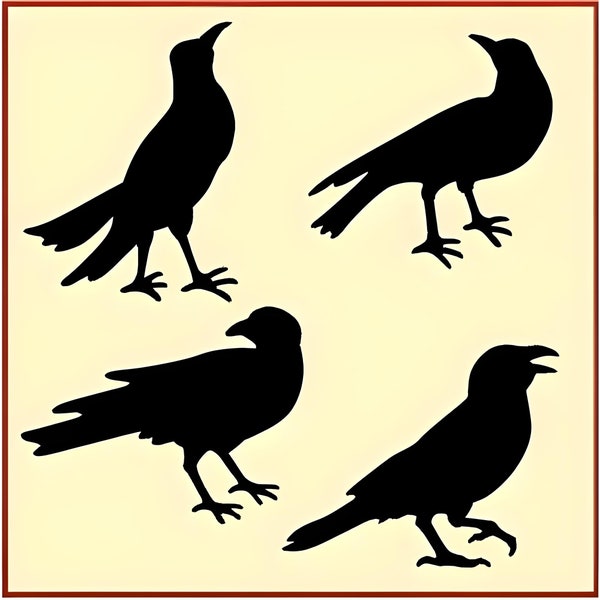 Crow Flock 3 Stencil -- The Artful Stencil -- 10 mil Mylar, walls, pillows and sign painting