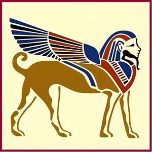Egyptian Sphinx Stencil - Hieroglyphics Classic Egyptian Symbol Egyptian Gods DIY Art & Craft Painting Craft - The Artful Stencil
