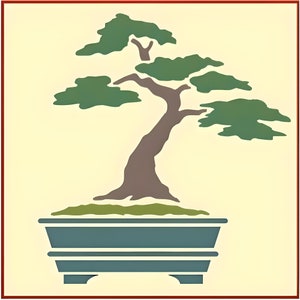 Bonsai Stencil - 6.25&quot; x 6.75&quot; - Japanese Asian Oriental Chinese Reusable Sturdy Flexible Template Reusable - The Artful Stencil