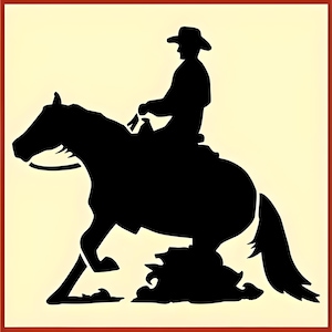 Reining Horse and Rider Stencil - 8.5&quot; x 8&quot; - Reusable Mylar Horse Stencil Painting DIY - The Artful Stencil