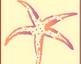 Starfish Stencil - 6.4" x 6.1" Sea Ocean Creatures Marine Animals Mylar Stencils Drawing Painting - The Artful Stencil