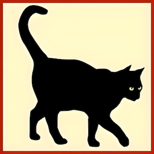 Black Cat 1 Stencil - 5.8&quot; x 6.5&quot; - Dog Cat Feline Silhouette Dog Cat Animal Lover DIY Reusable Laser Cut Mylar - The Artful Stencil