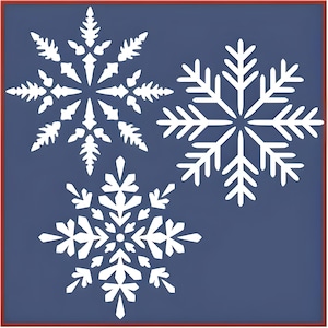 Snowflake Stencil Set 2 - Holiday Decoration Stencil for Painting Christmas Cards Ornaments Winter Art DIY Art & Craft - The Artful Stencil