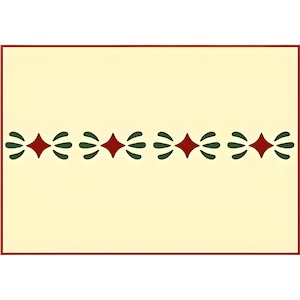 Diamond Leaf Border Stencil -- 15&quot; x 1.5&quot; -- The Artful Stencil -- 10 mil Mylar, walls, pillows and sign painting