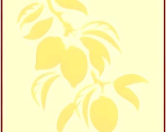 Lemon Tile 1 Stencil -- 5.5" x 6" -- The Artful Stencil -- 10 mil Mylar, walls, pillows and sign painting